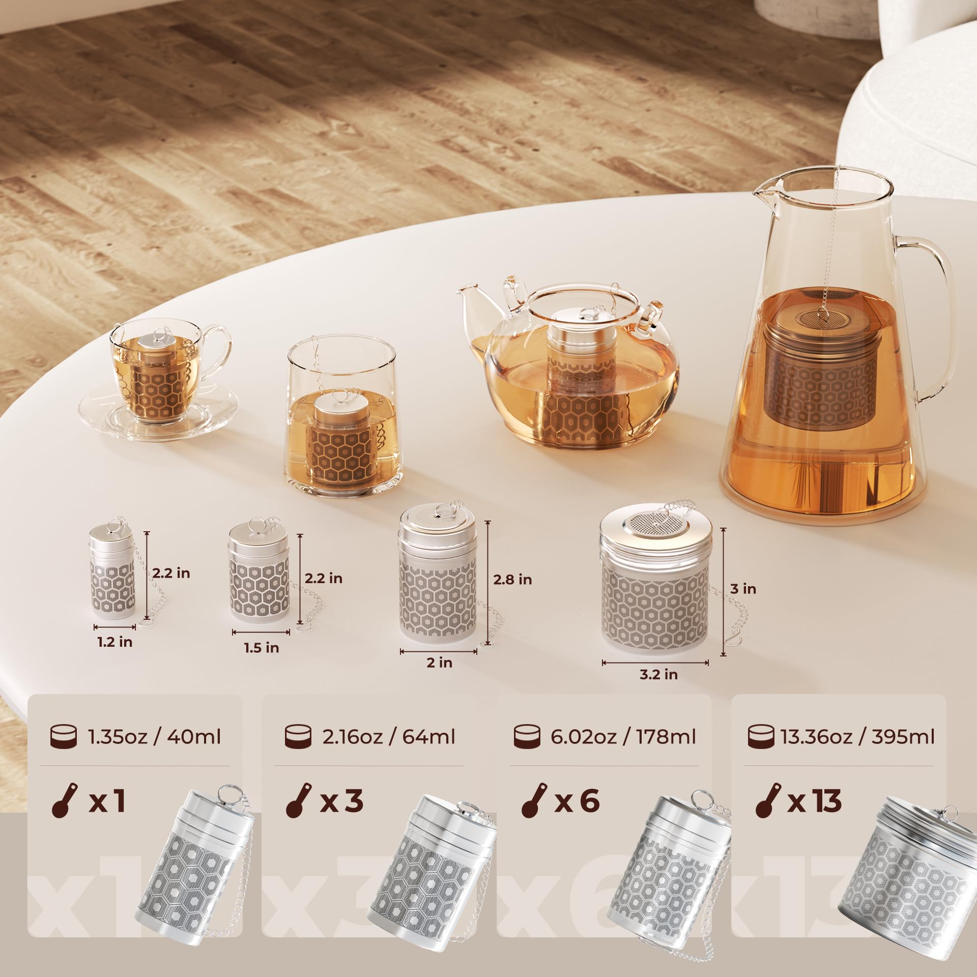 Reinmoson loose-leaf tea steeping accessory fits mugs and teapots.