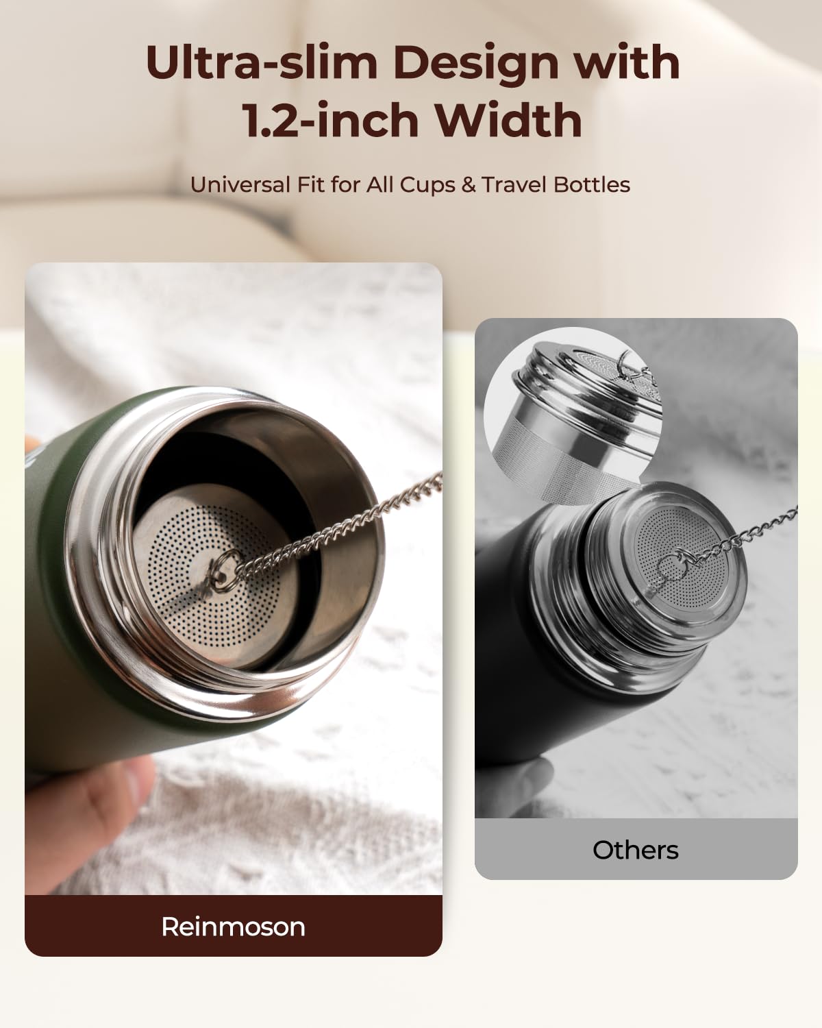 Reinmoson 304 stainless steel infuser for durable, flavor-neutral brewing