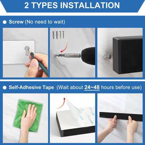 RekeHome wall-mount installation options with self-adhesive tape and screws