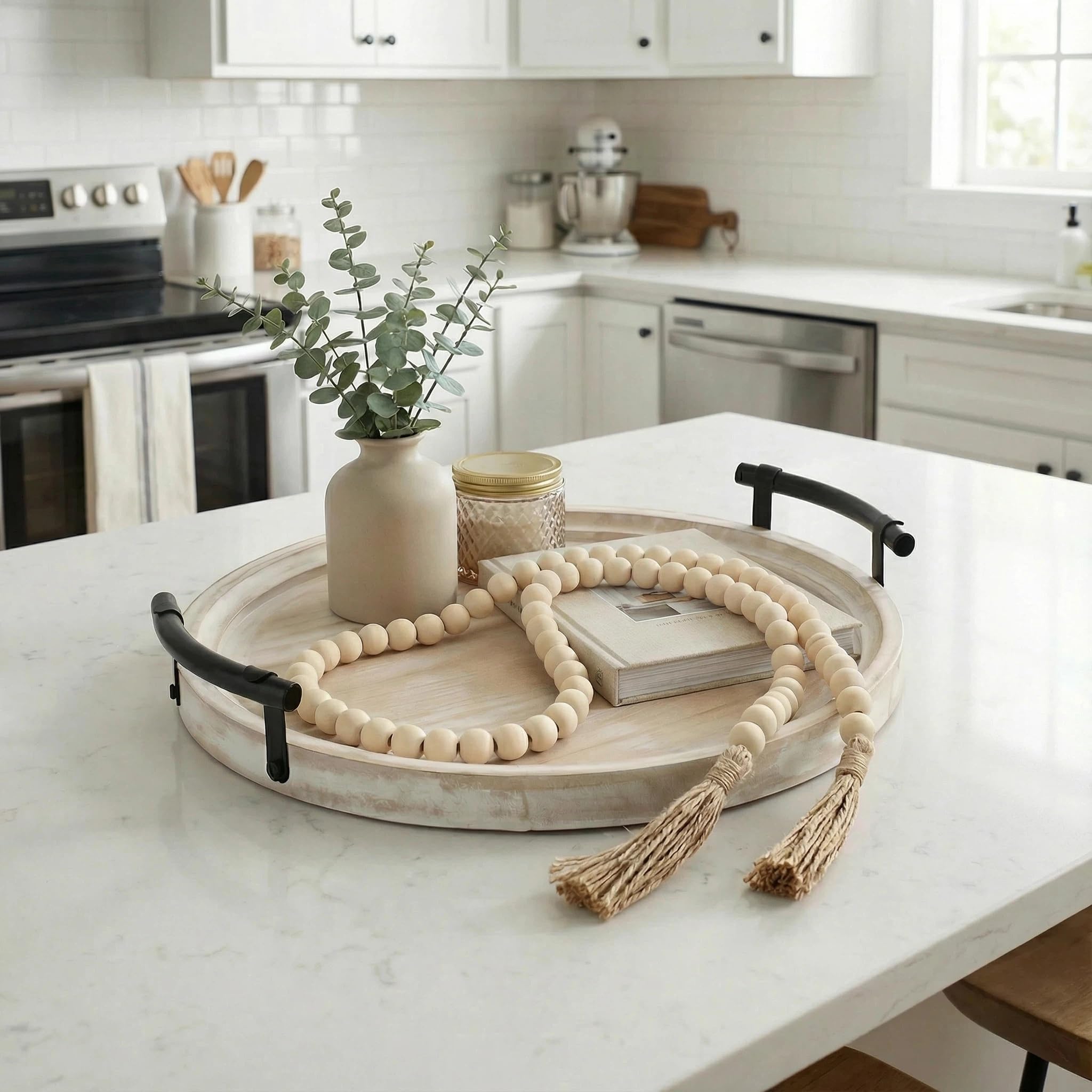 Relaxing Garden entryway console tray adds a warm touch to keys, remotes, and small accents.
