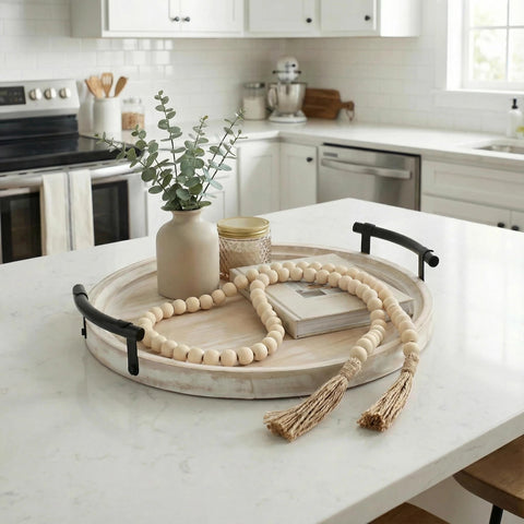 Relaxing Garden entryway console tray adds a warm touch to keys, remotes, and small accents.