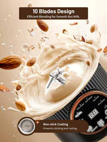 Close-up of RELEXNOW 10-blade system for ultra-smooth, filter-free beverages.