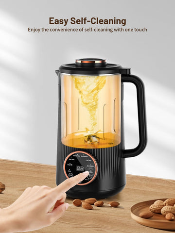Self-clean feature of the RELEXNOW Nut Milk Maker activates for quick cleanup.