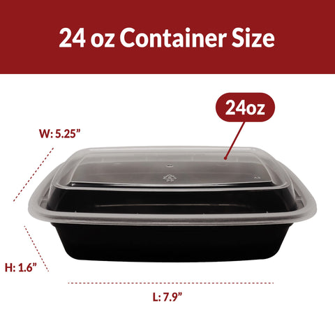 Reli 24oz meal prep container stackable design saves space in the fridge.