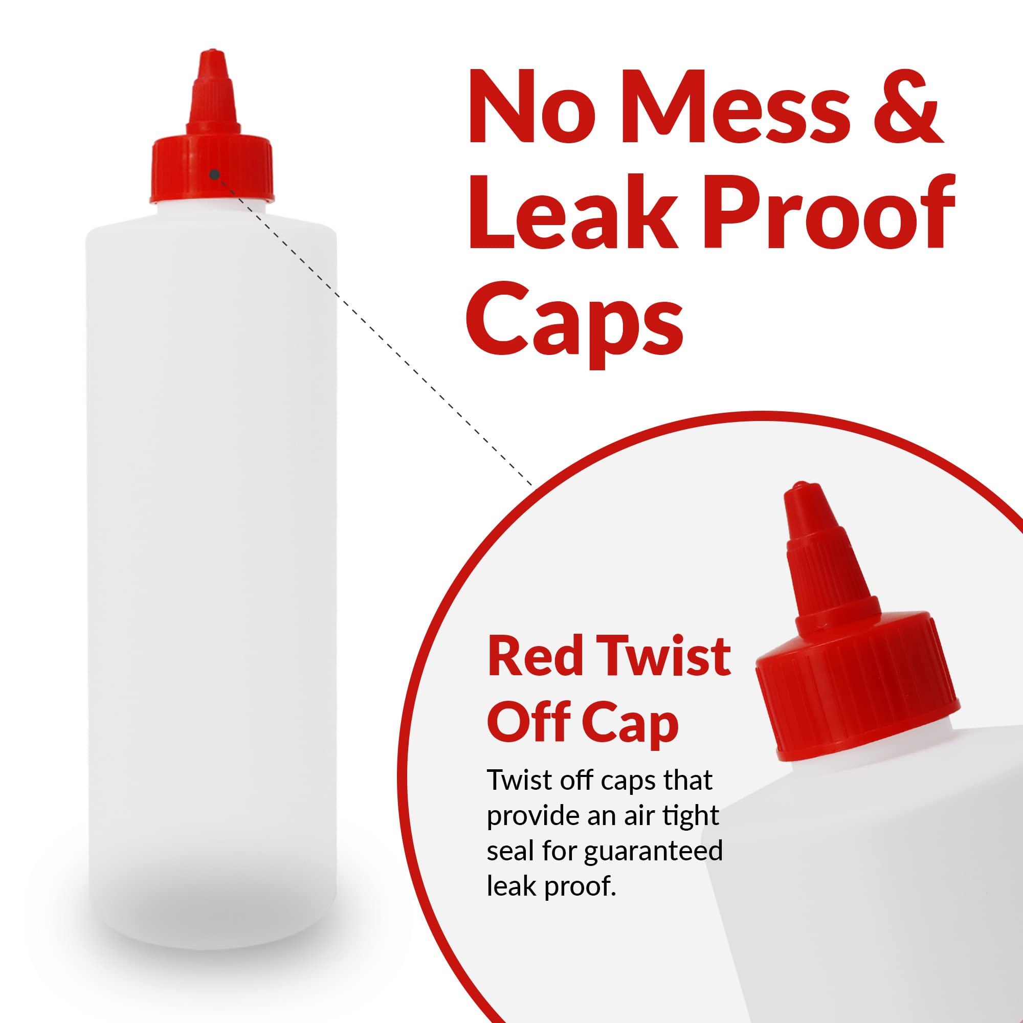 Eight-pack squeeze bottles ideal for sauces, condiments, and oils