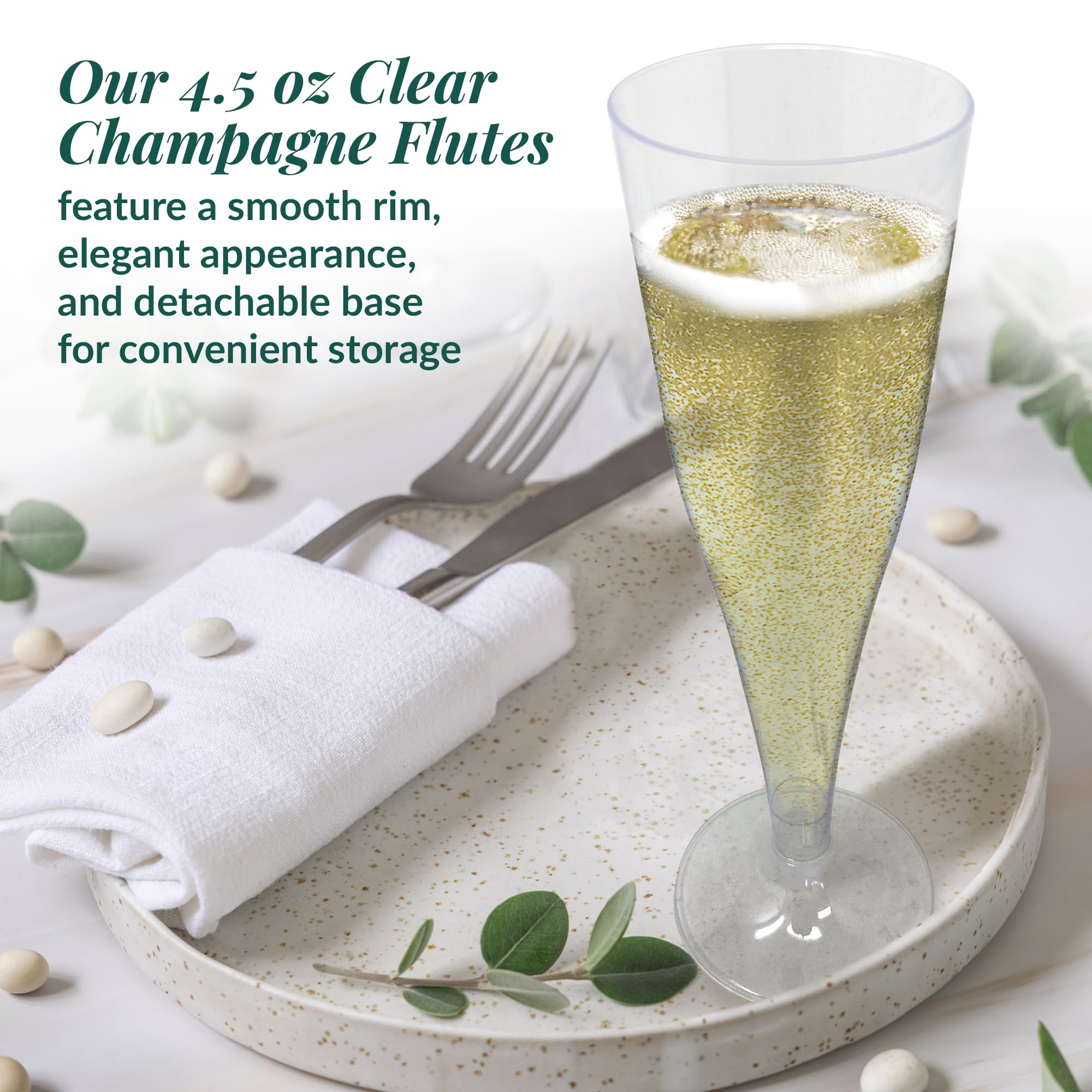 Reli BPA-free champagne flutes disposable for easy, safe party serving