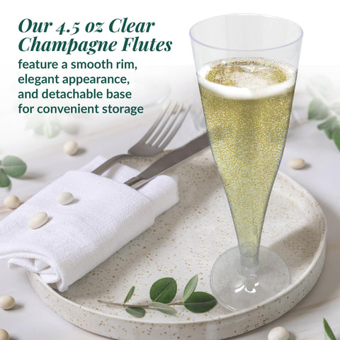Reli BPA-free champagne flutes disposable for easy, safe party serving