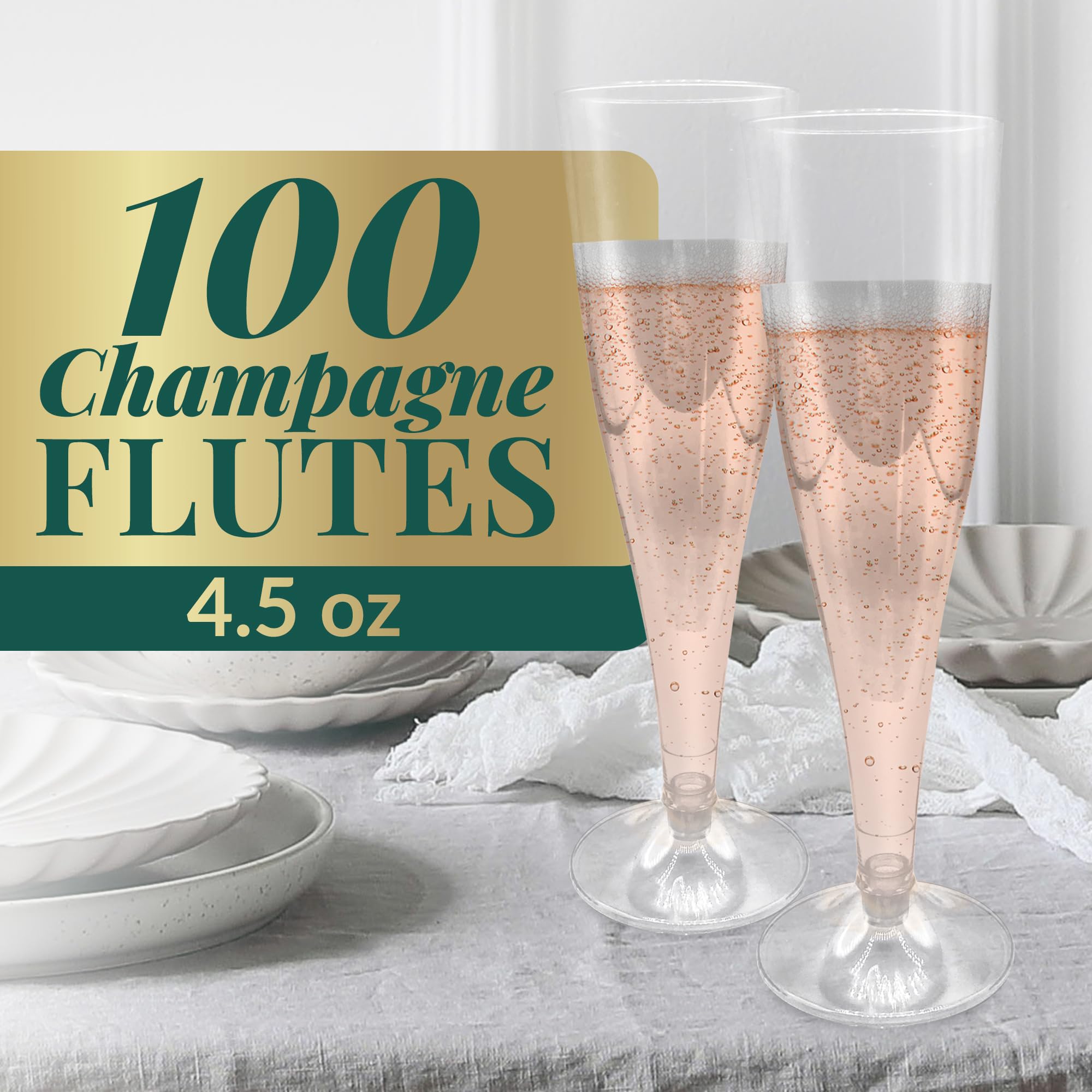 Reli plastic champagne flutes with an elegant design ideal for celebrations