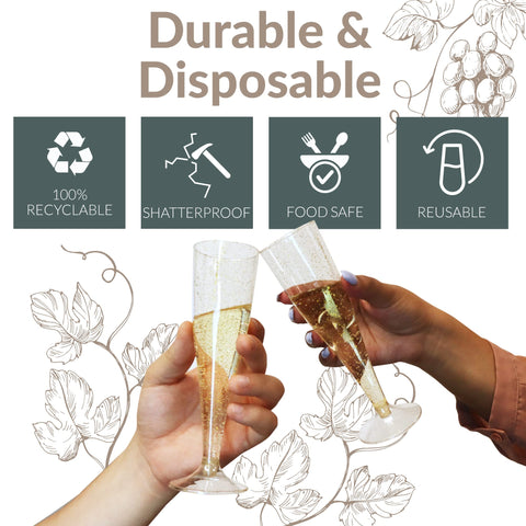 Reli champagne flutes ready for weddings with elegant presentation