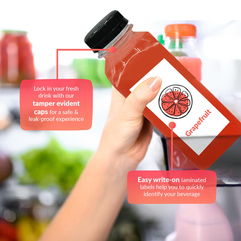 Reli clear 12 oz bottle designed for juices and smoothies.