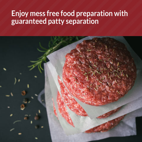 Reli freezer-safe patty paper sheets protect flavors during storage