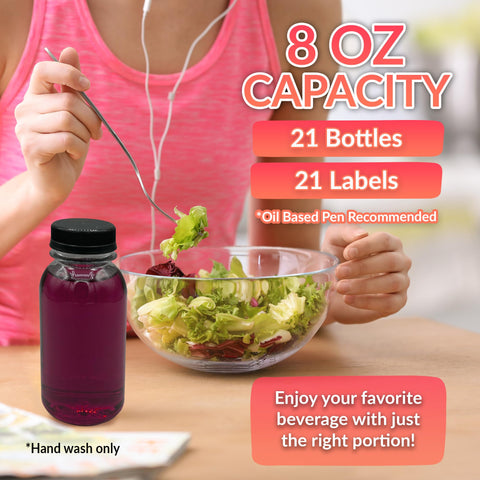 Reli 21-pack bottles with caps and labels help organize beverages.