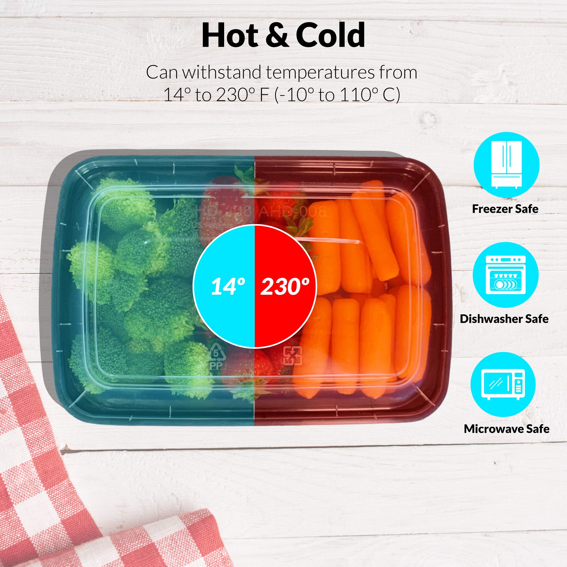 Reli leak-proof meal prep container keeps contents secure during transport.