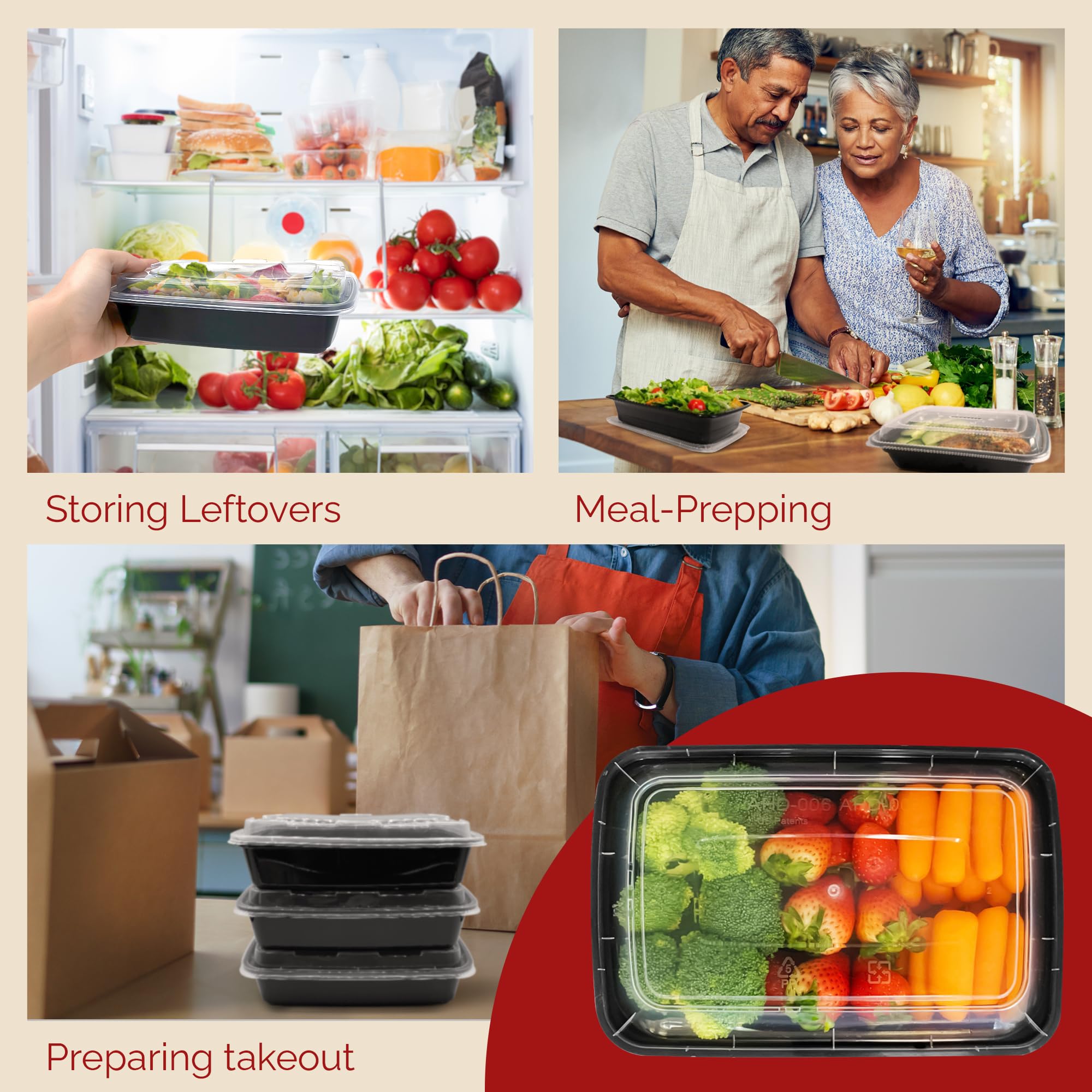 Reli meal prep leak-proof snap-on lid in use