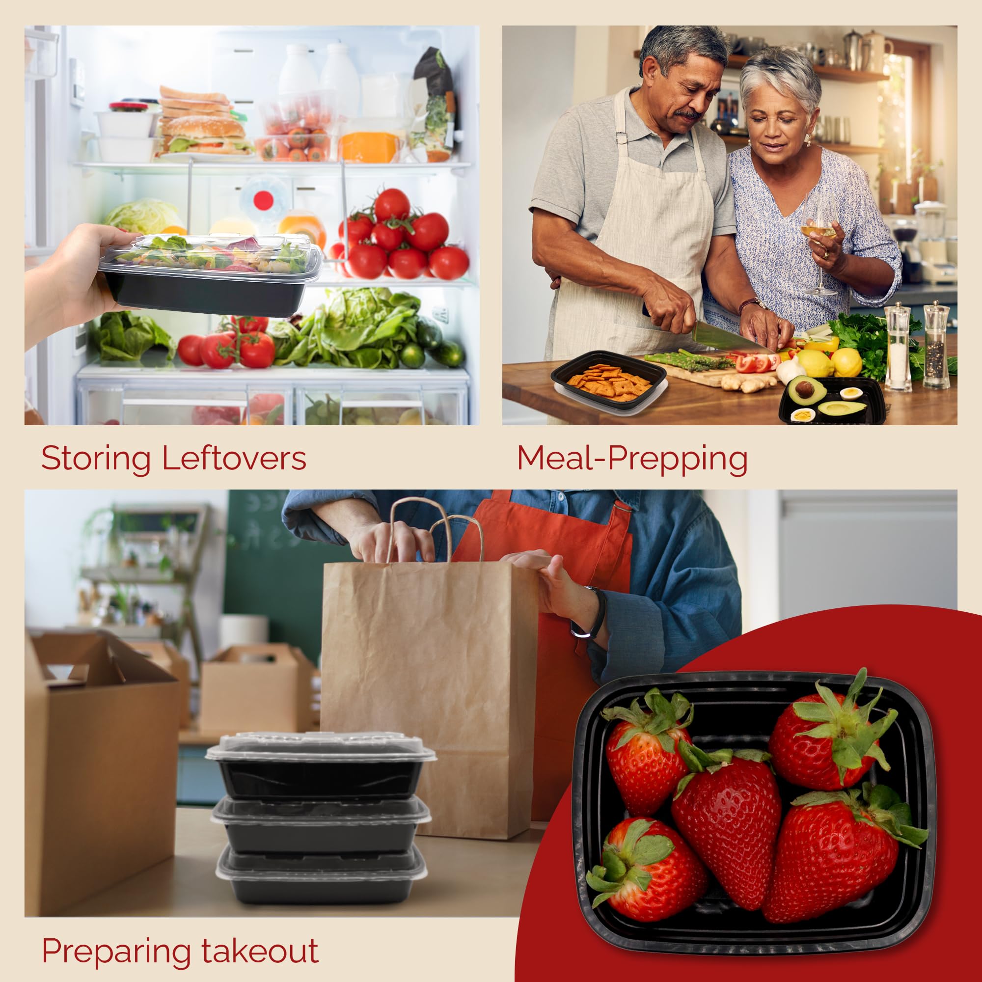 Reli leak-proof snap-on lid prevents spills during transport and storage.