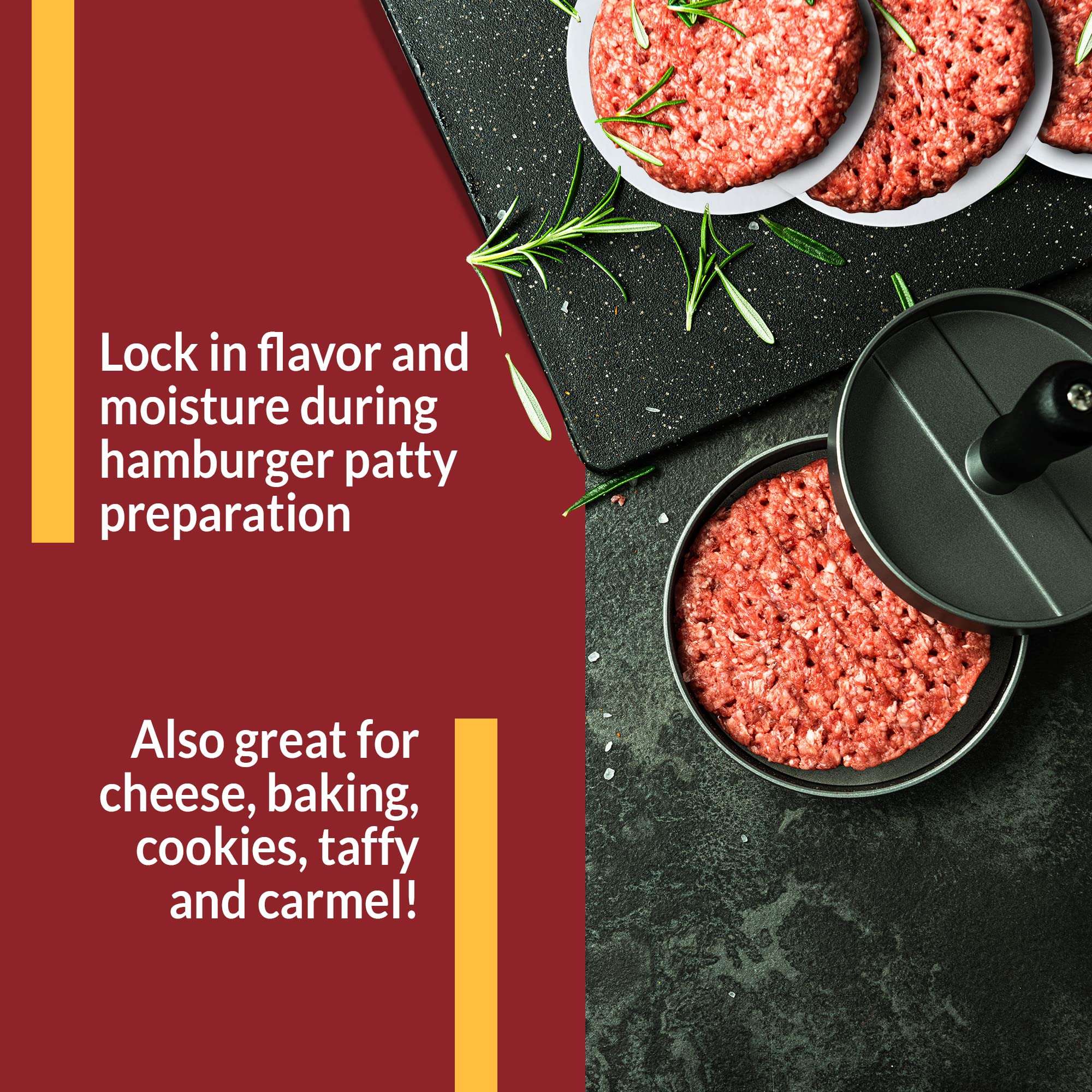 Reli High-quality parchment supports easy patty separation on burger presses.