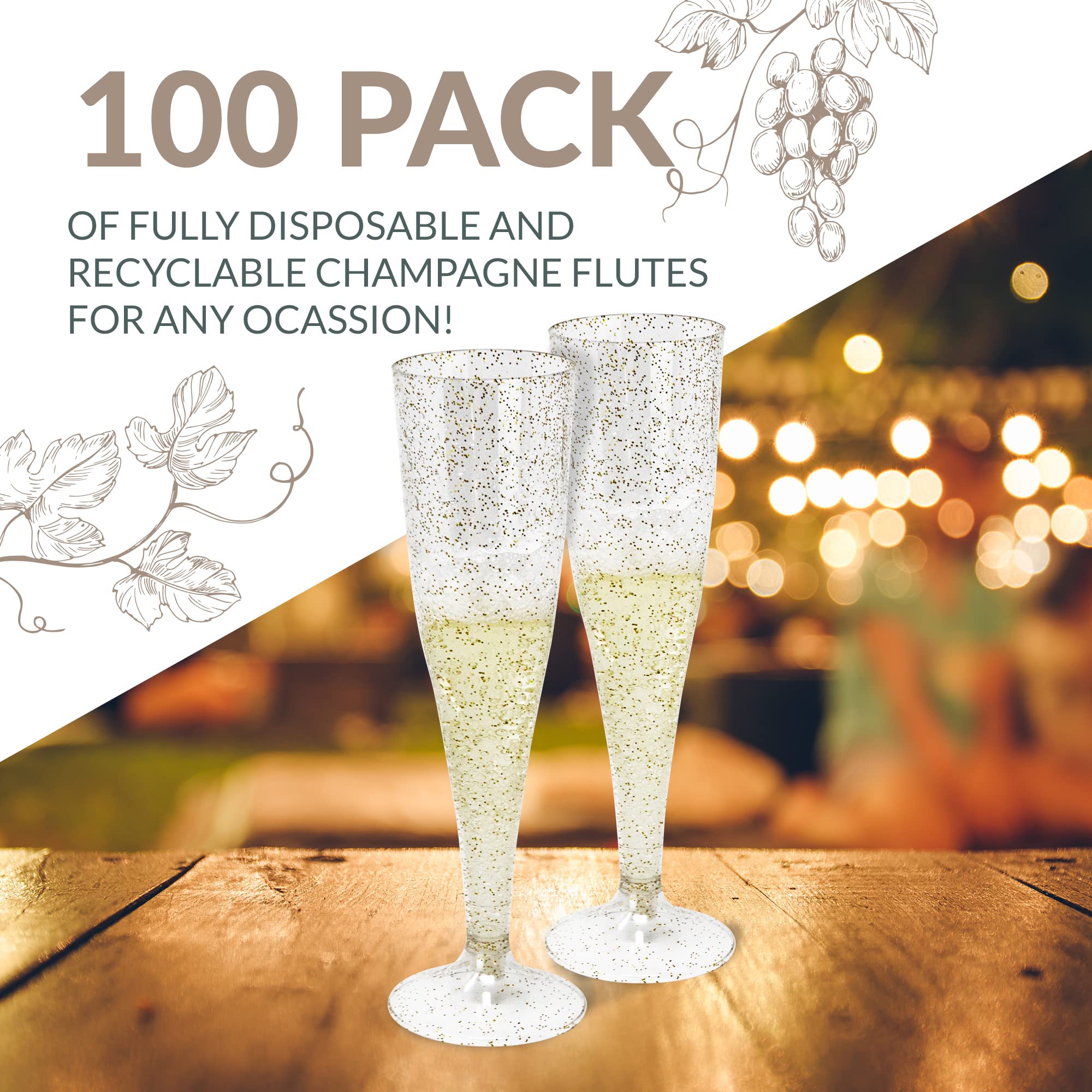 Reli plastic champagne flutes, BPA-free and durable for safe toasts