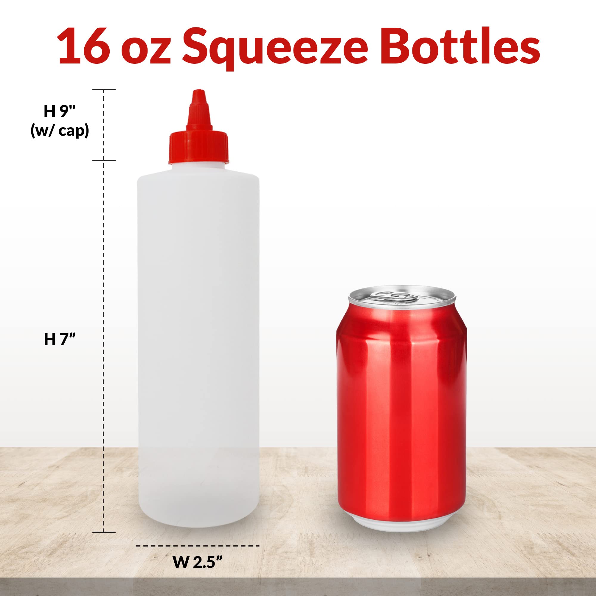 BPA-free HDPE squeeze bottles for safe food storage