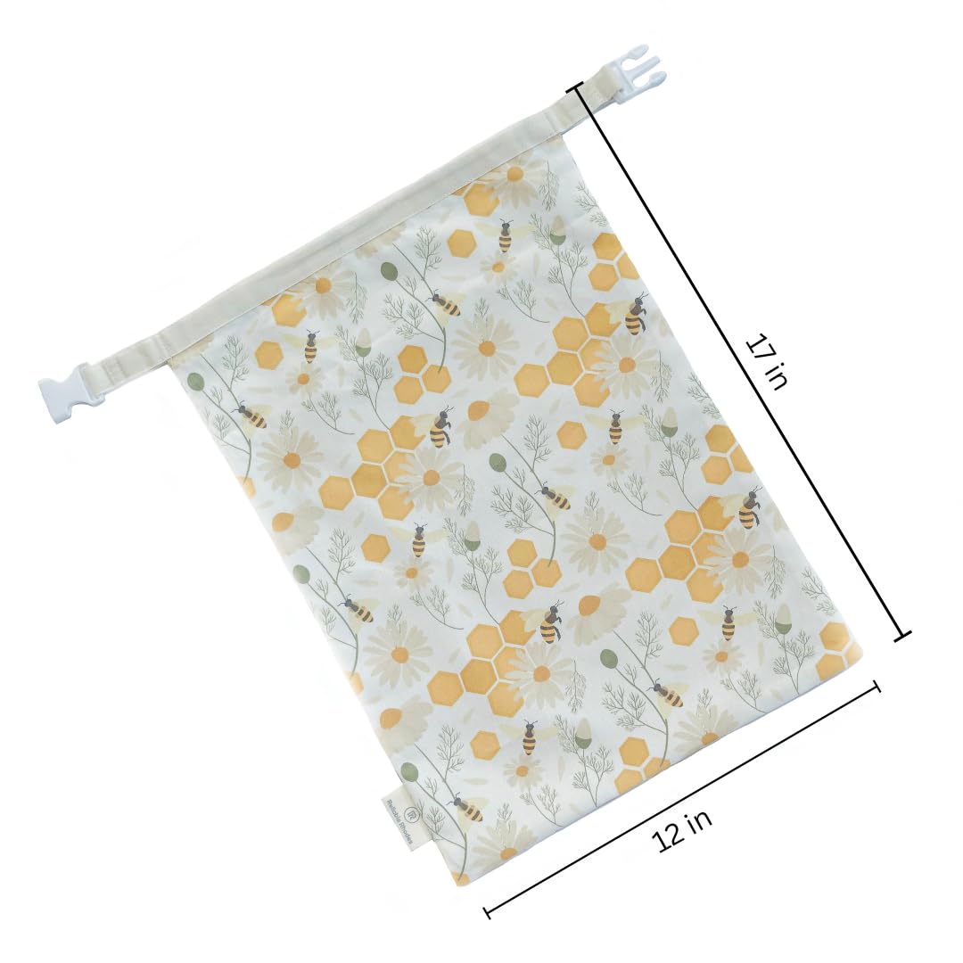 Reliable Rhodes Spiral Blossoms beeswax bread bag back view, reusable kitchen solution for crust preservation.