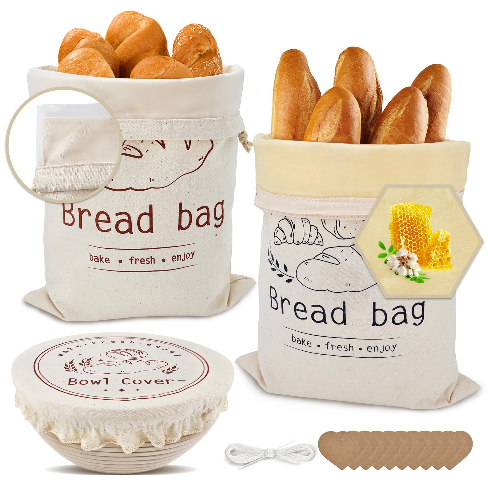 Relixcozy beeswax bread bag keeps homemade loaves fresh with breathable lining.