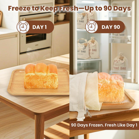 Relixcozy TPU bread bag provides moisture lock for crusty sourdough.