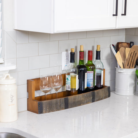 RELODECOR countertop liquor rack keeps bottles within reach and organized