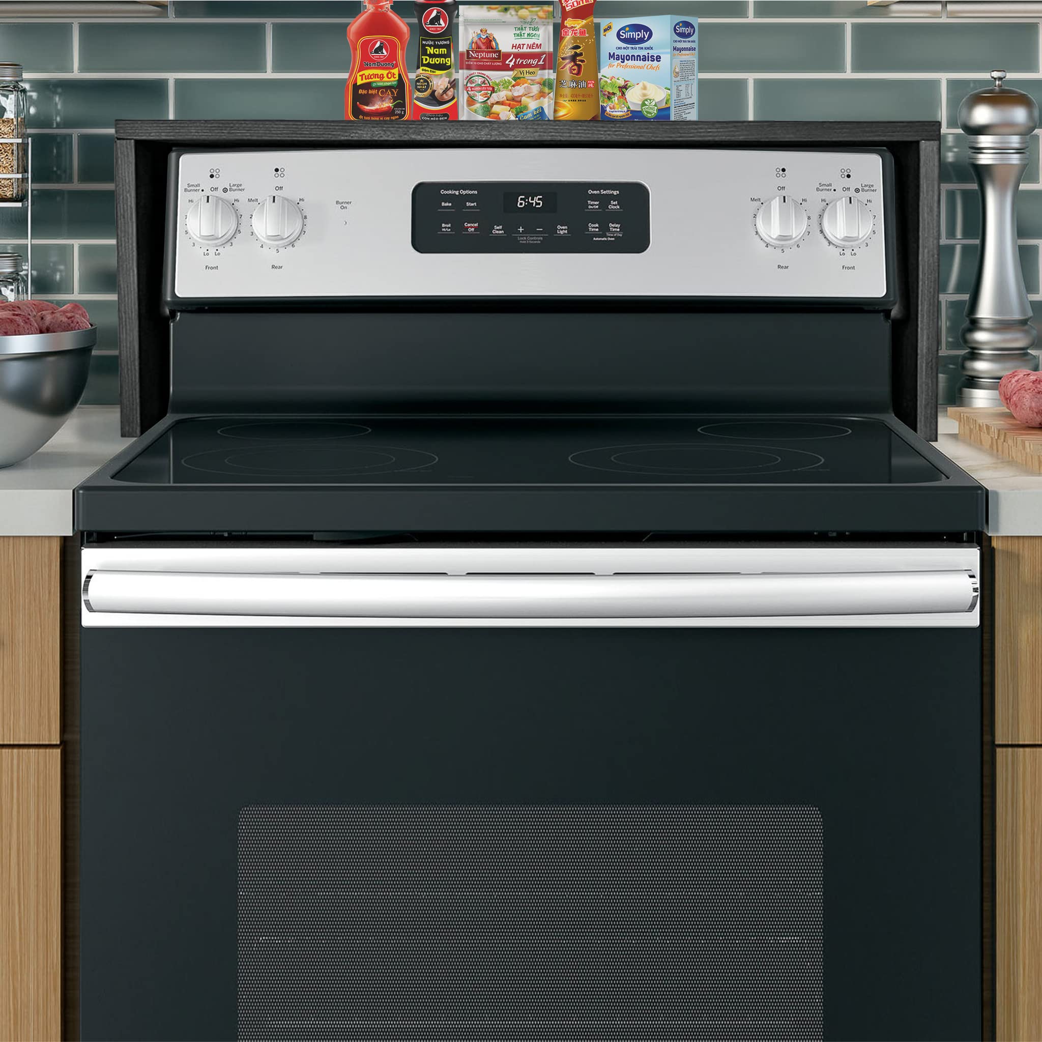 RELODECOR ebony fits above glass-top range for compact storage