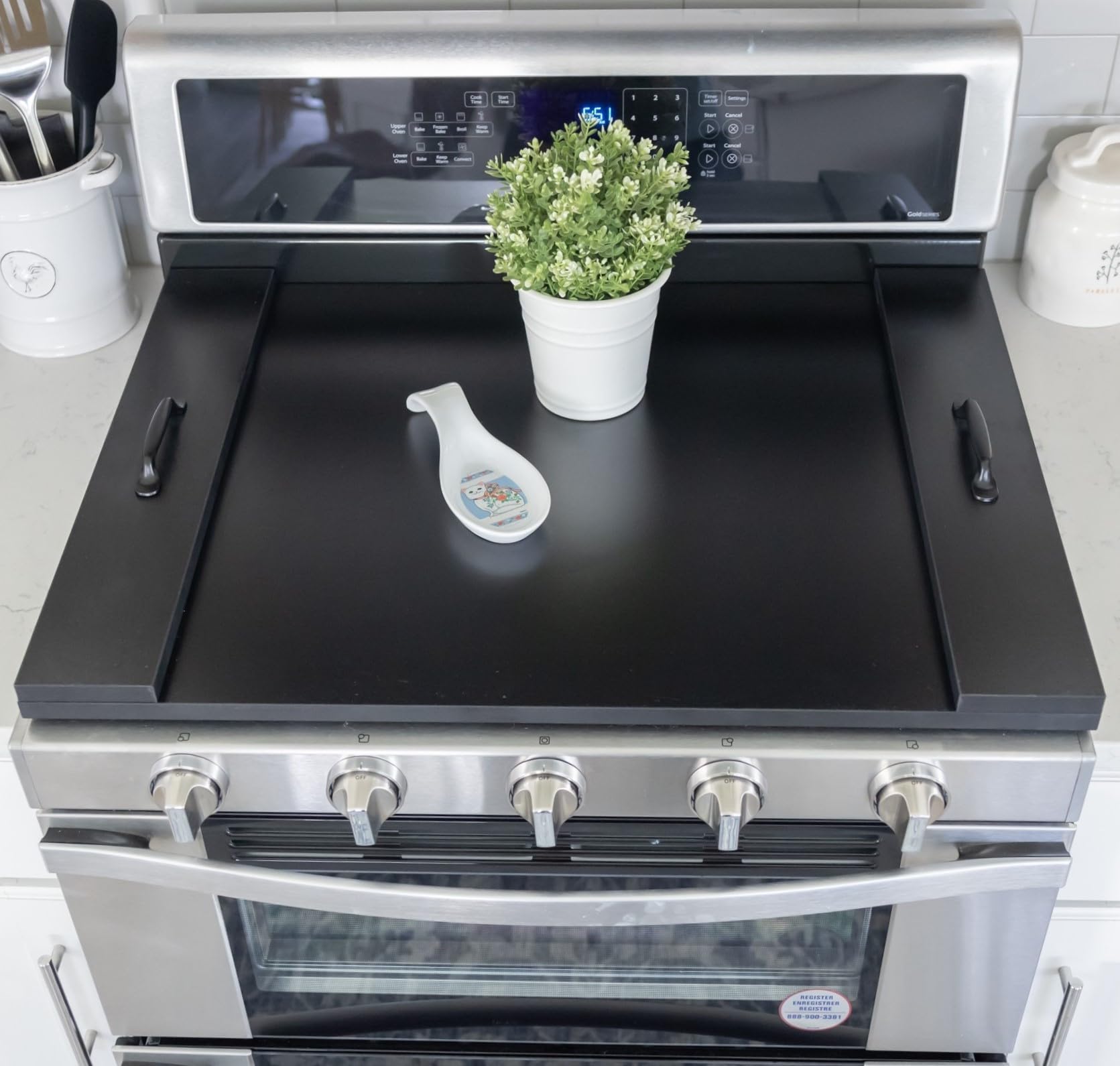 RELODECOR noodle board stove cover with handles adds extra counter space for prep