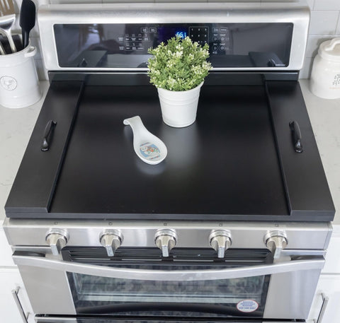 RELODECOR noodle board stove cover with handles adds extra counter space for prep