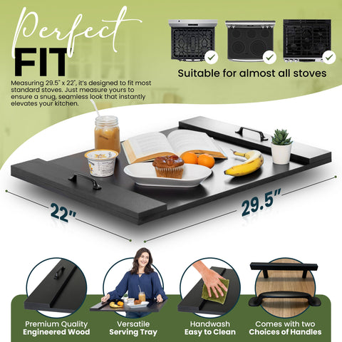 RELODECOR rustic wood stove top cover blends farmhouse style with practical protection