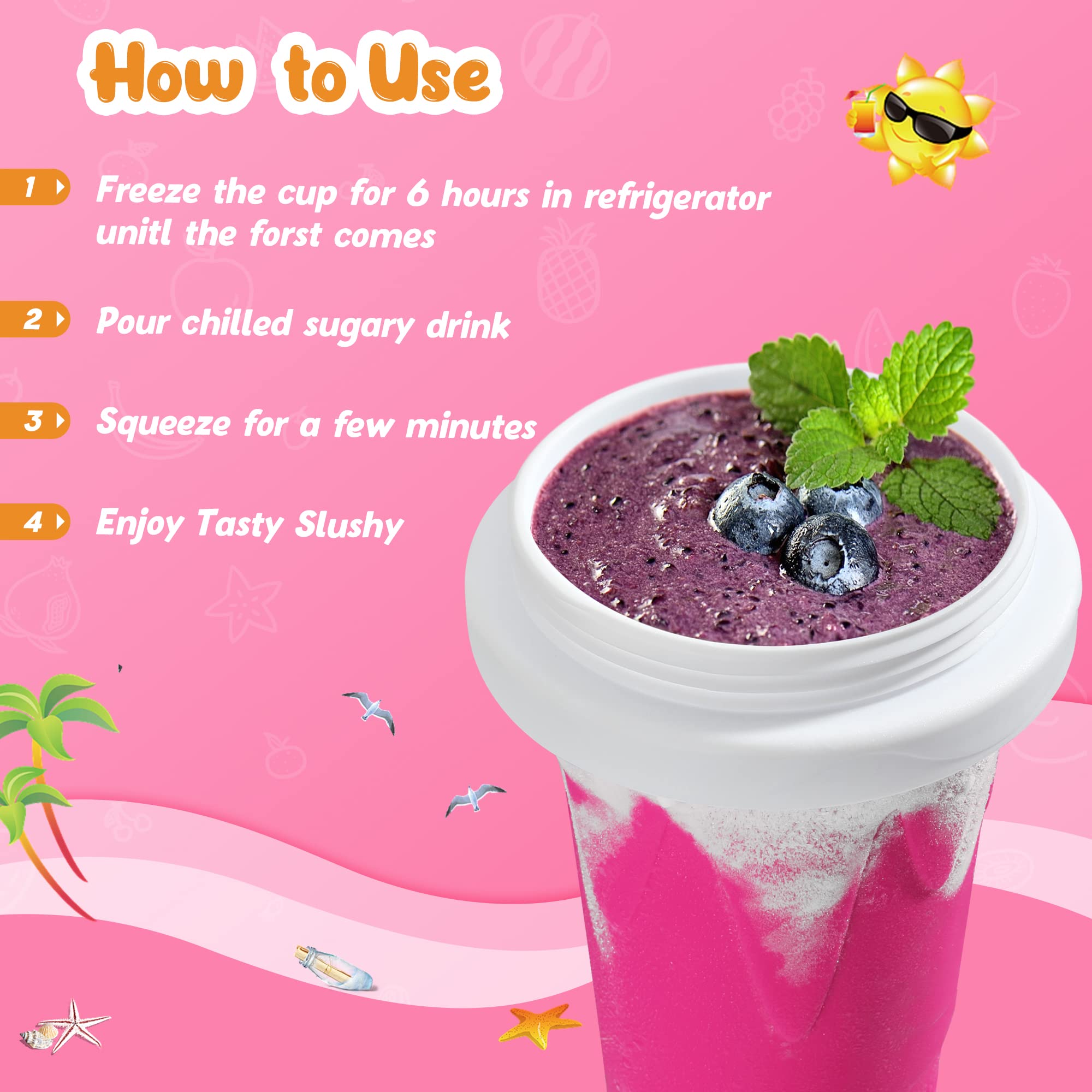 Kids watch RELPOM Slushie Cup transform liquid into a creamy slush.