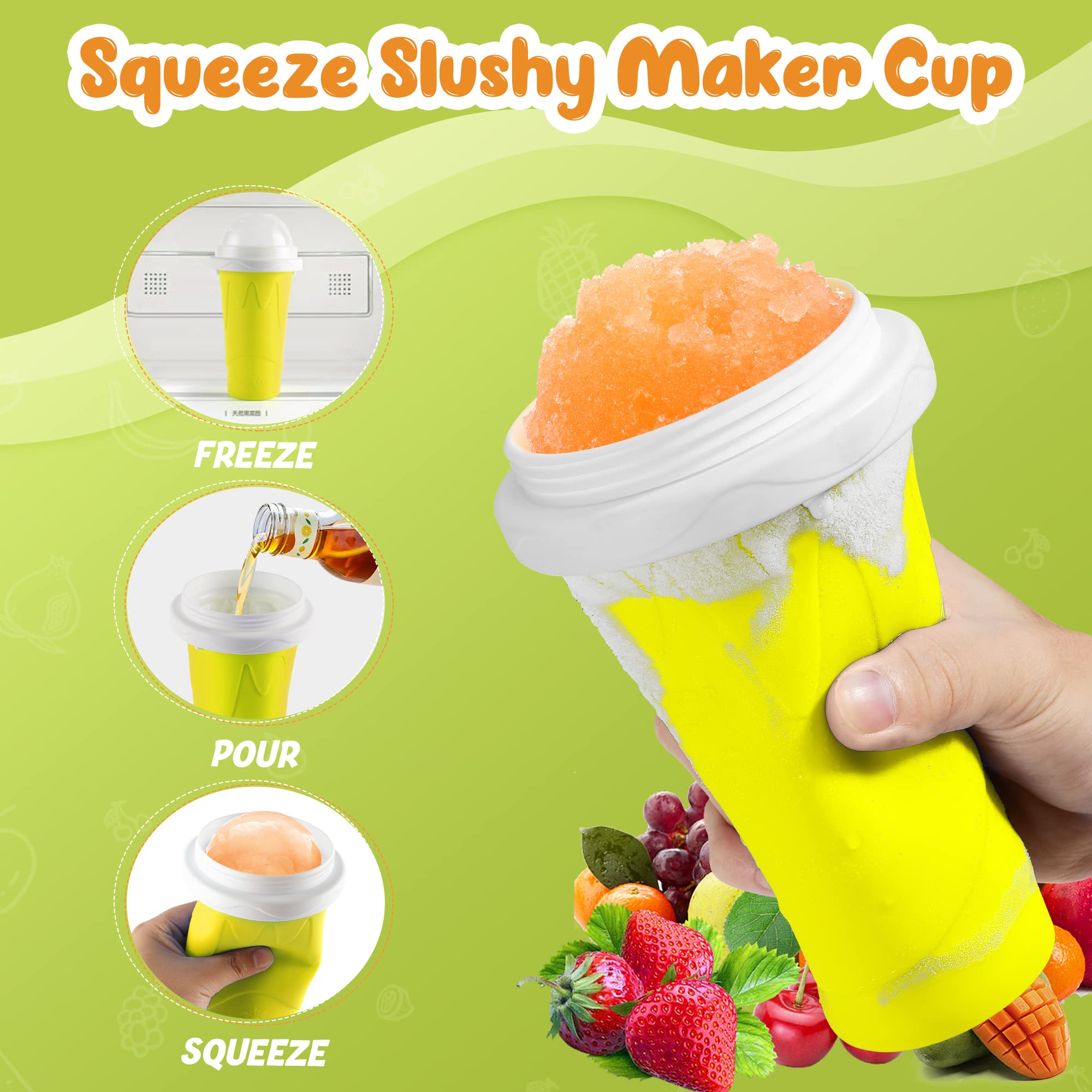 RELPOM slushie maker spoon-straw 2in1 enables easy sipping and scooping.