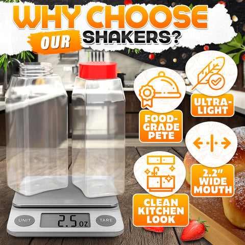 Reluen clear transparent spice shaker shows contents at a glance.