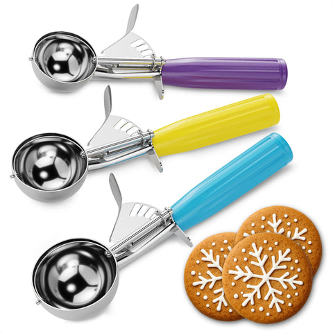 Reluen cookie scoop set with trigger for precise #16 portions perfect for cookies.