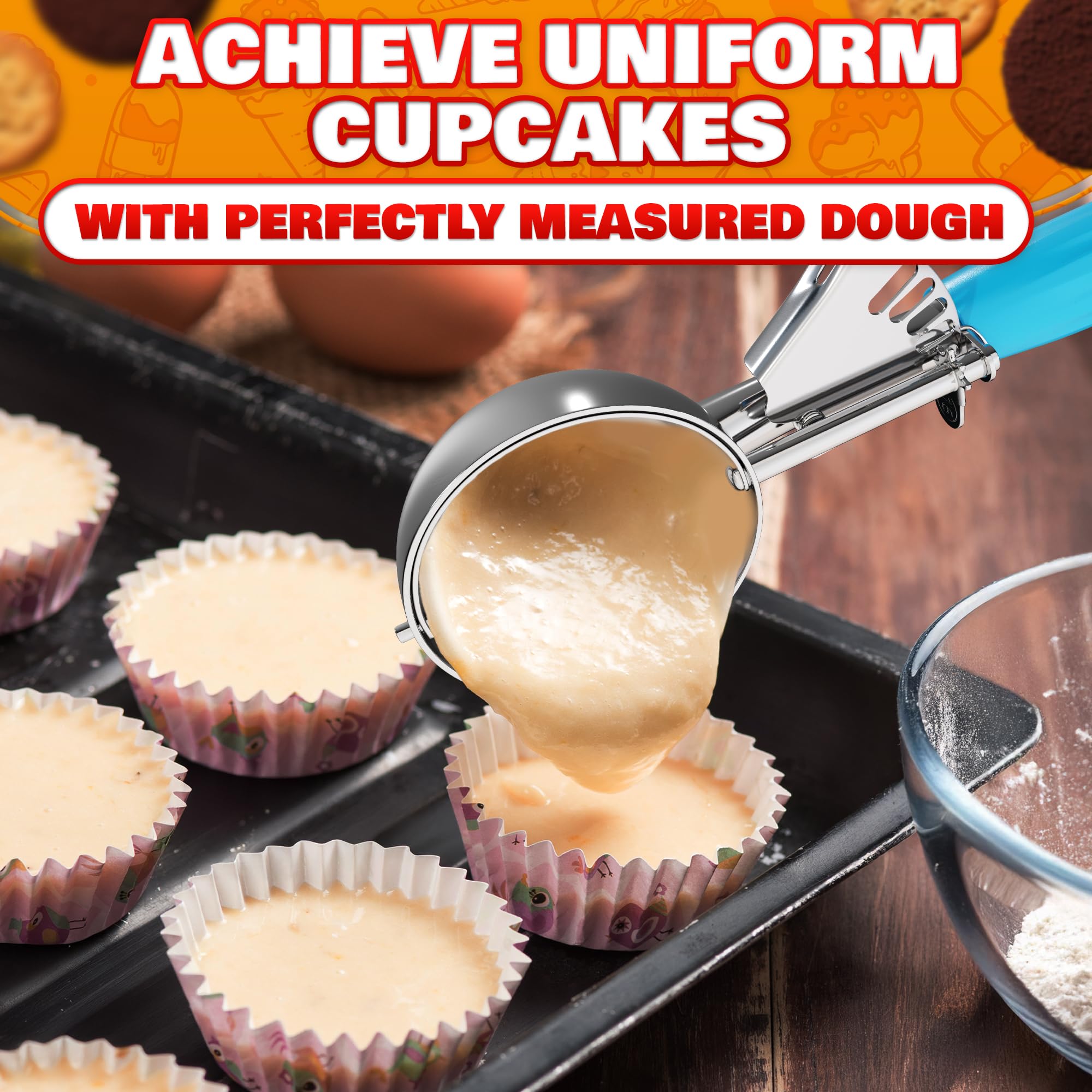 Reluen cookie dough scooping in the kitchen, showcasing practical, mess-free portioning.