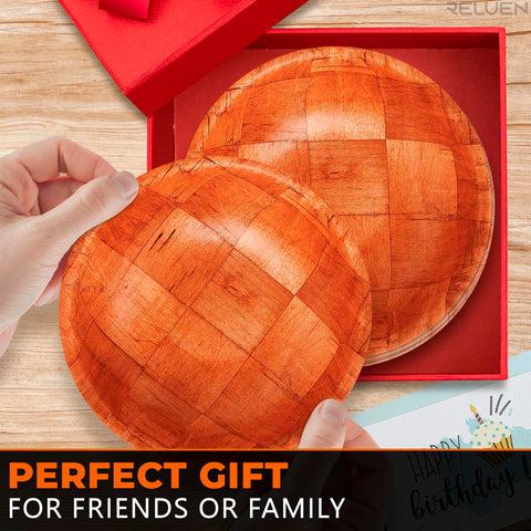 Reluen 8-inch wooden bowls for Valentine themed gatherings