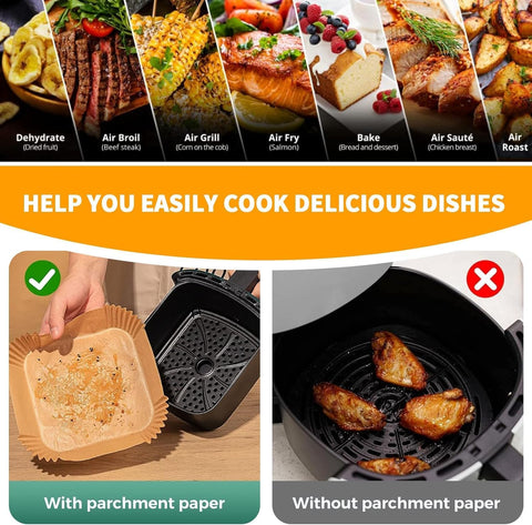 Reluien waterproof and oil-proof liners protect your air fryer basket.