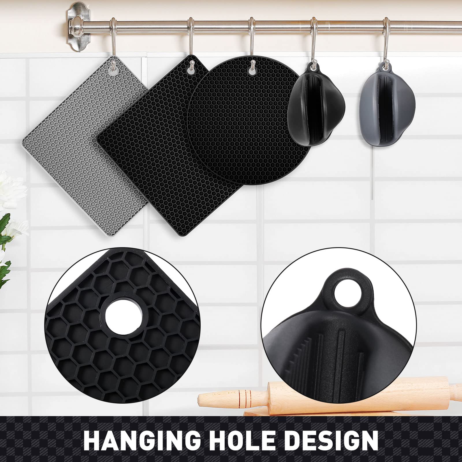 Remagr kitchen mat with honeycomb texture improves drying and protects countertops.