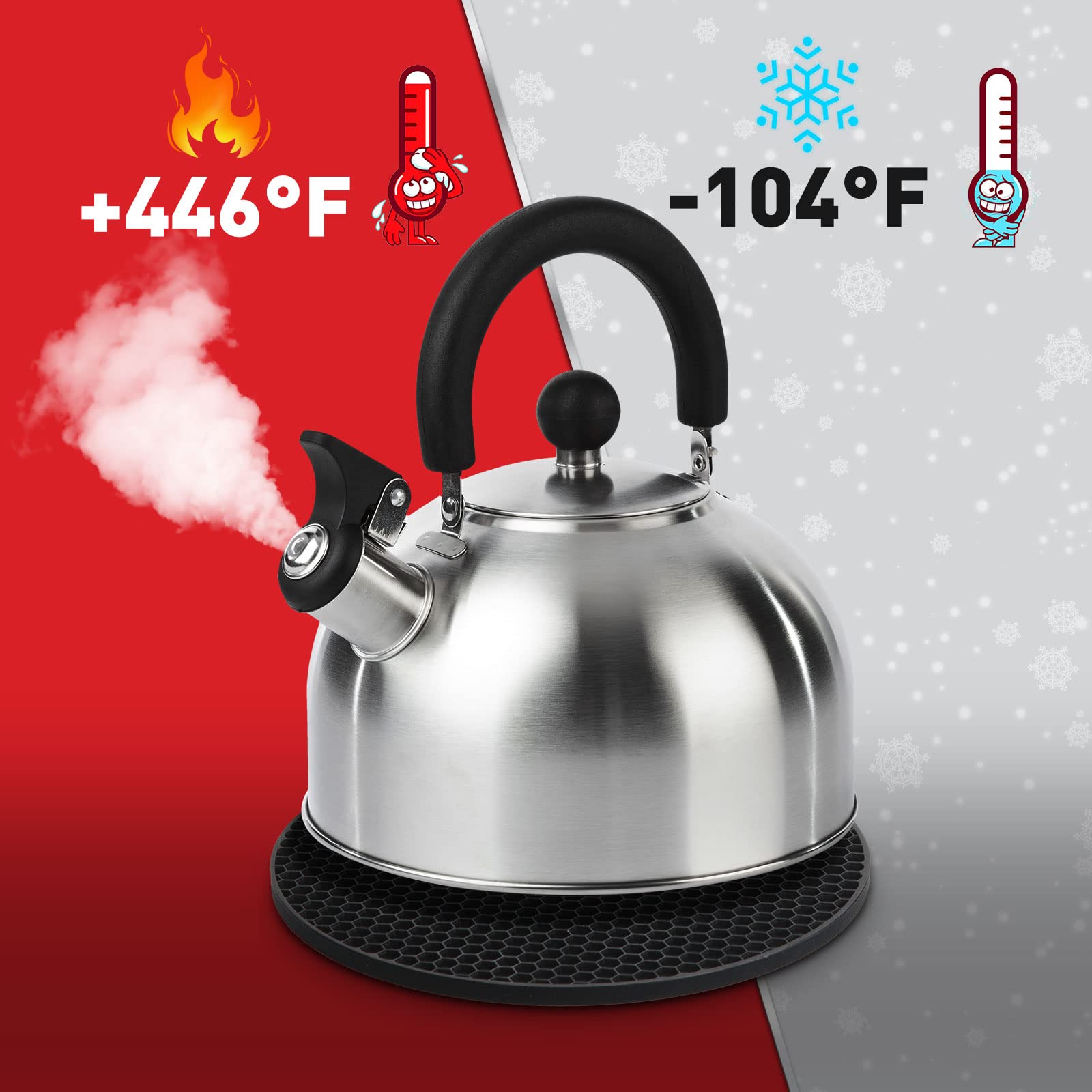 Remagr round gray silicone trivet pad provides non-slip support for hot dishes.