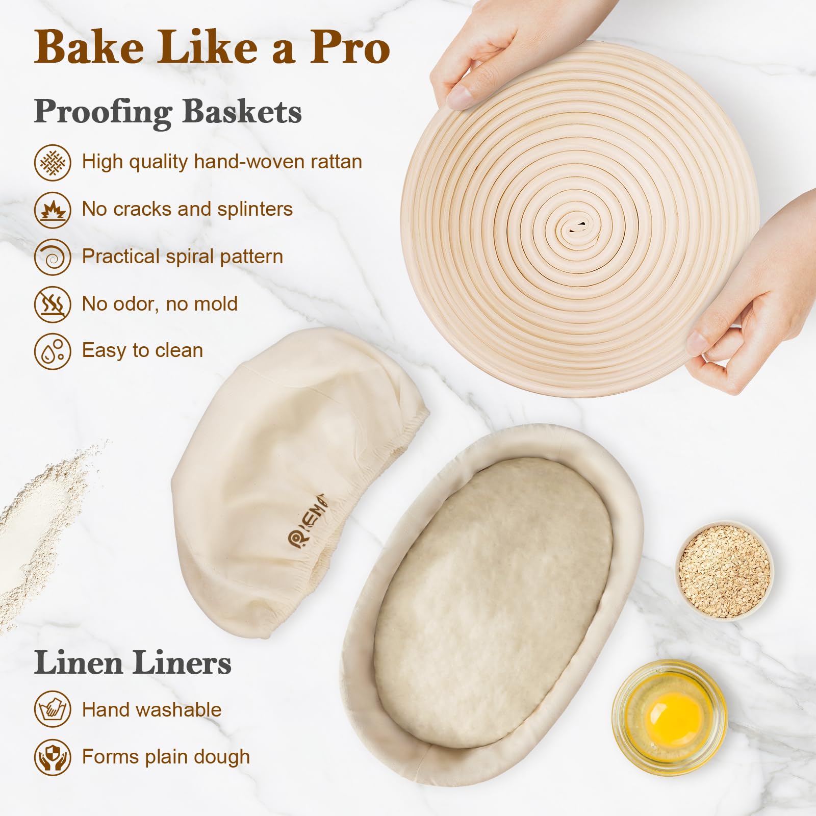 REMEIT bread sling aids easy transfer from banneton to preheated stone.