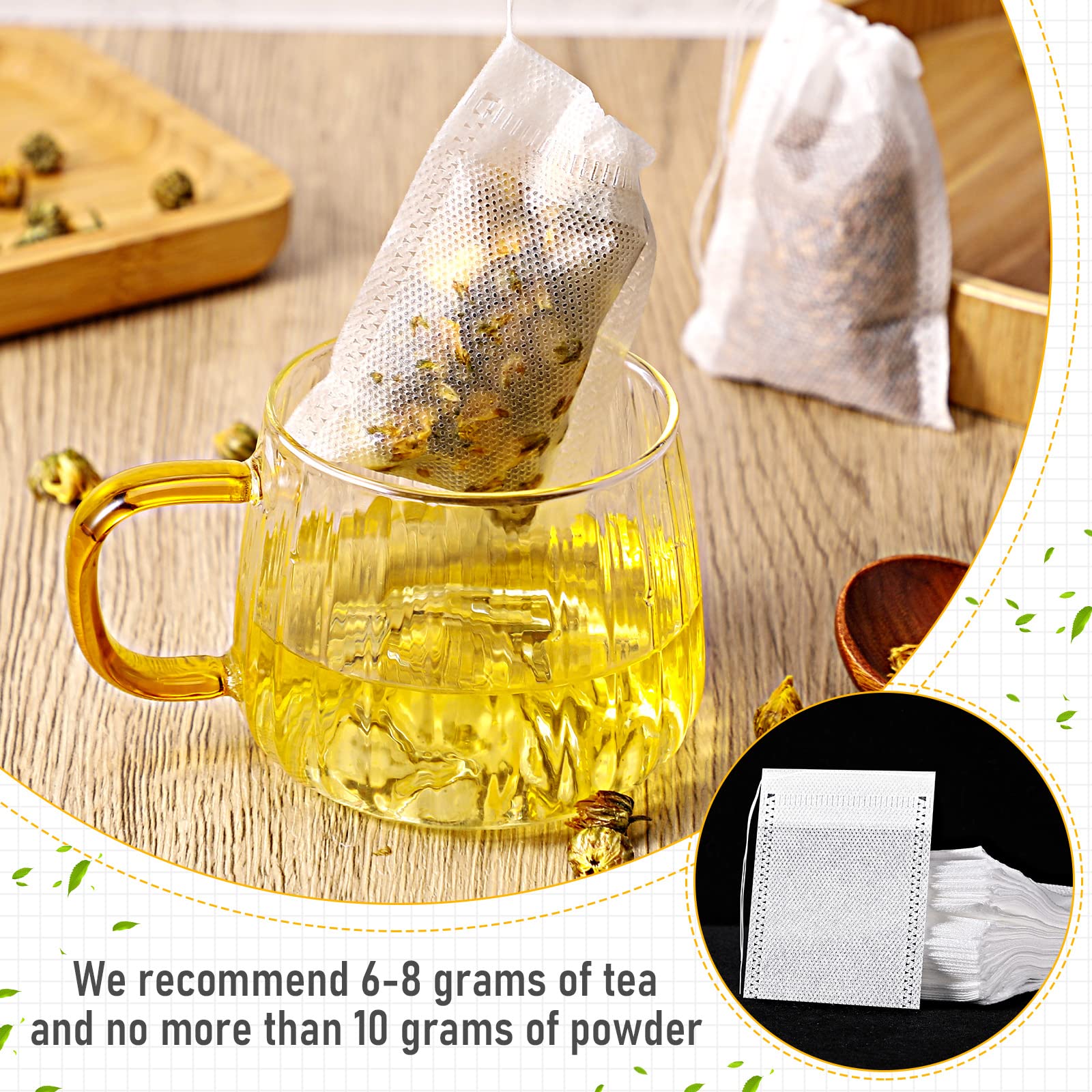 Remerry drawstring tea bags with fine mesh for secure infusions