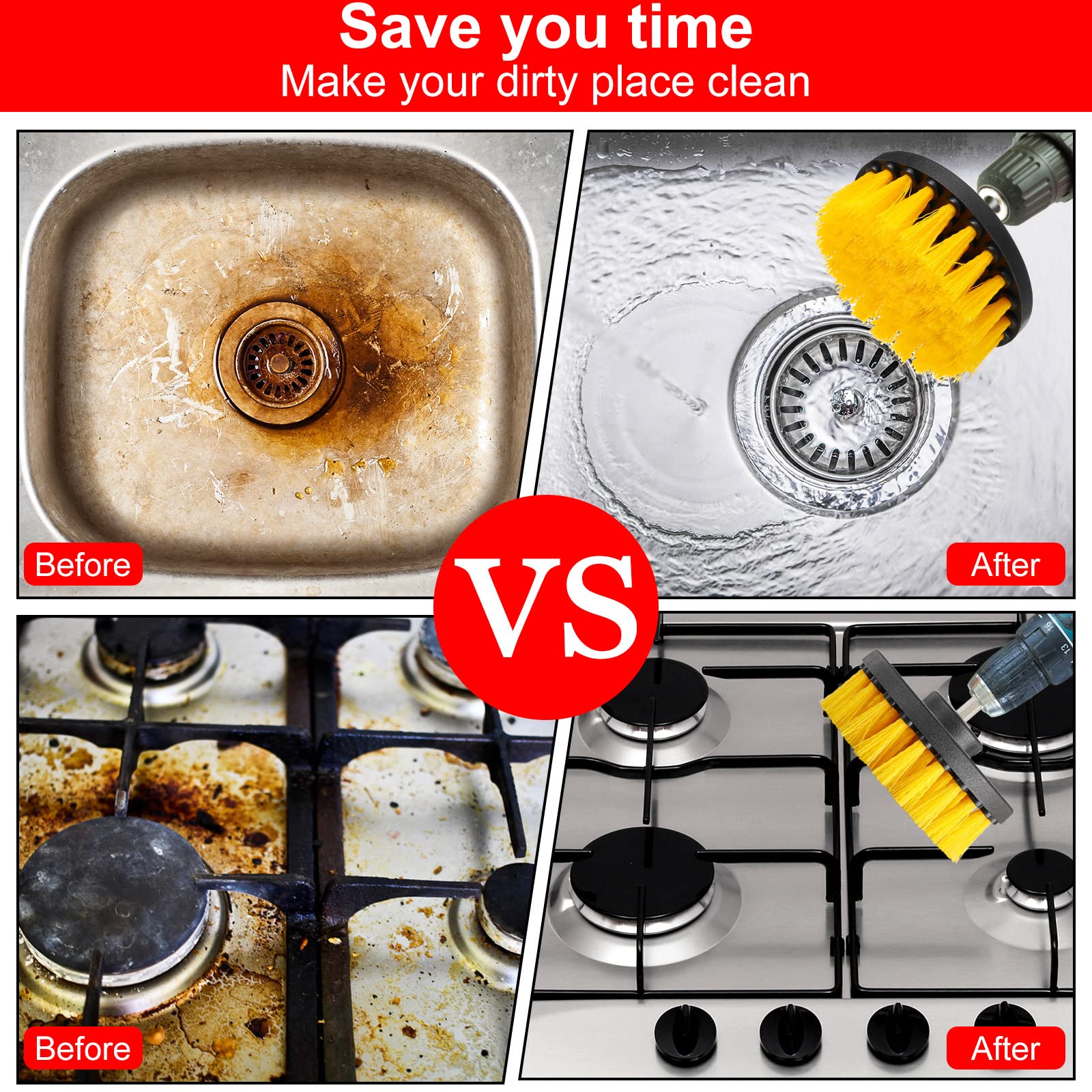 Remerry drill brush attachment wide compatibility with most drills