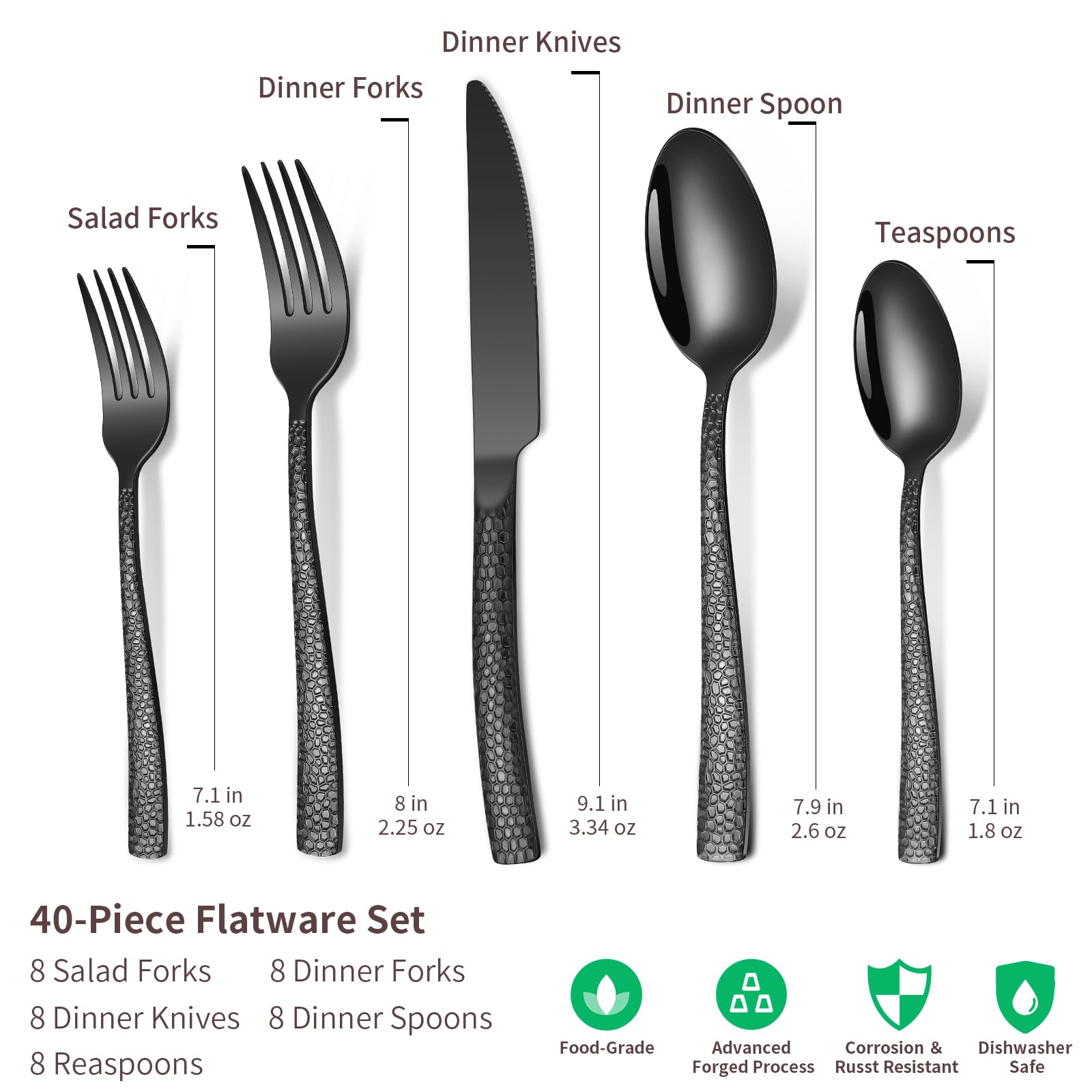 Remoxye 40-piece silverware set on table for daily dining