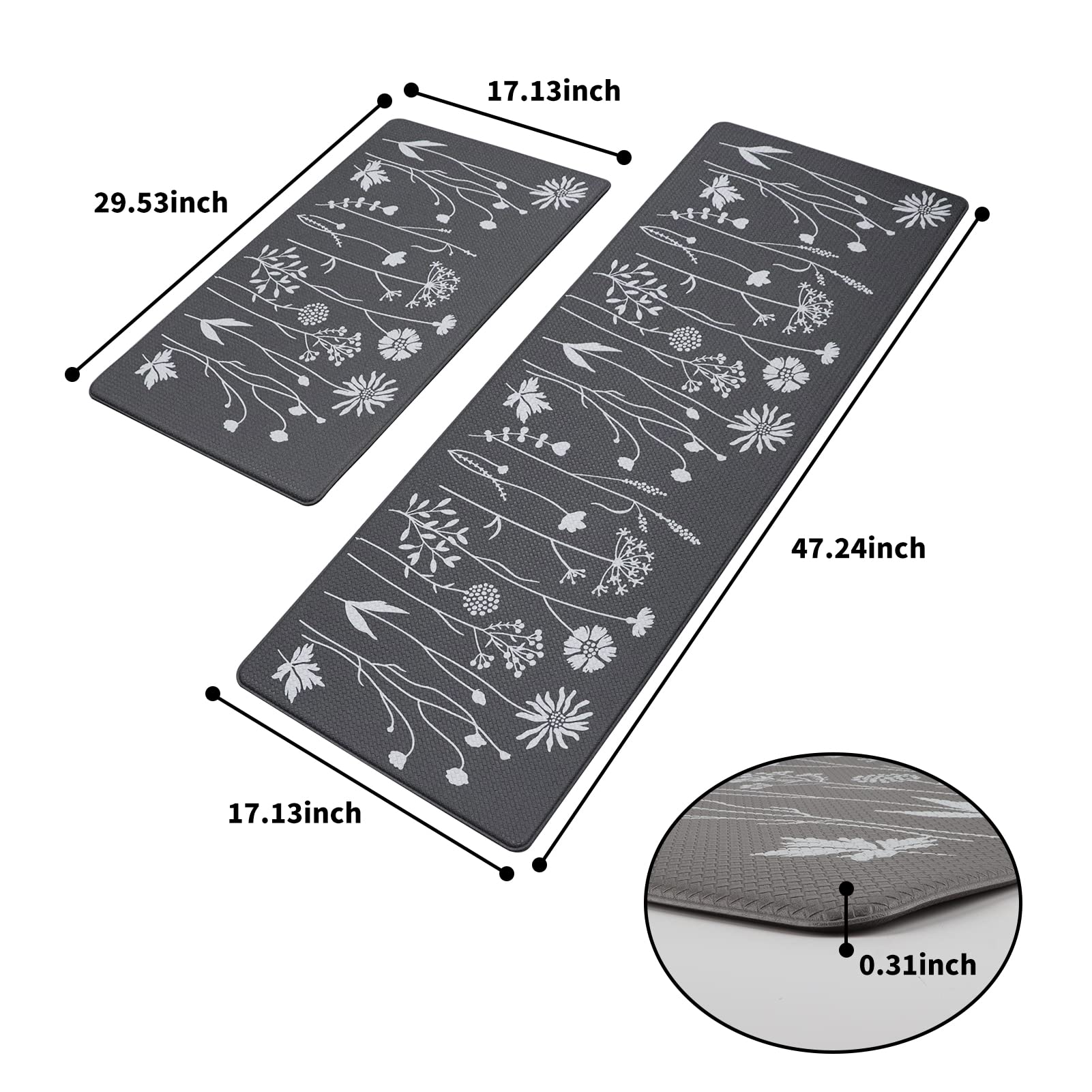 Rempry waterproof mat cleans easily, resisting spills and stains in busy kitchens