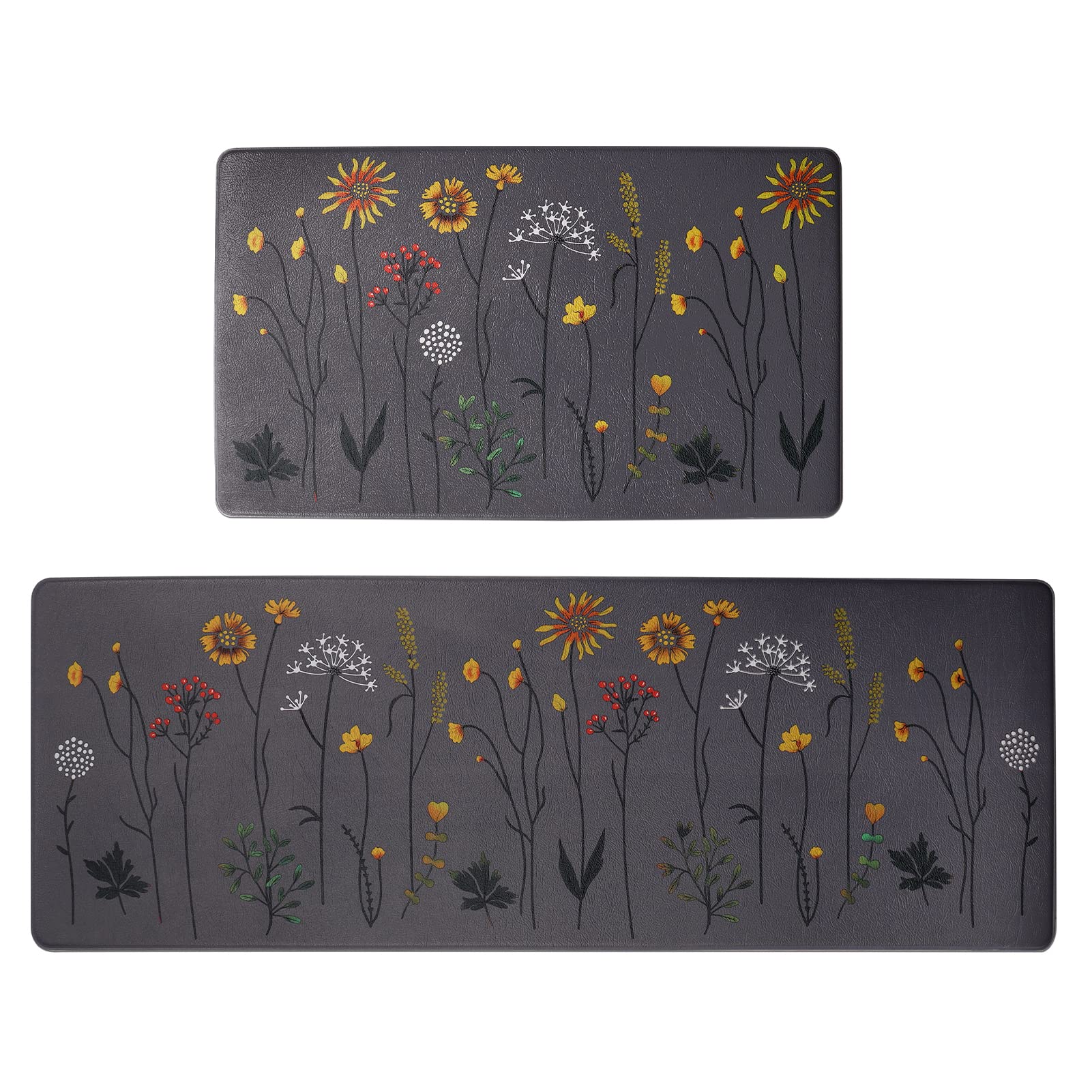 Rempry colorful flowers 47-inch rug brightens kitchen decor.