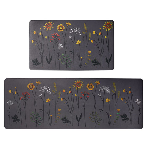Rempry colorful flowers 47-inch rug brightens kitchen decor.