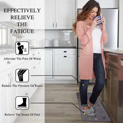 Rempry cushioned anti-fatigue mat supports standing comfort.