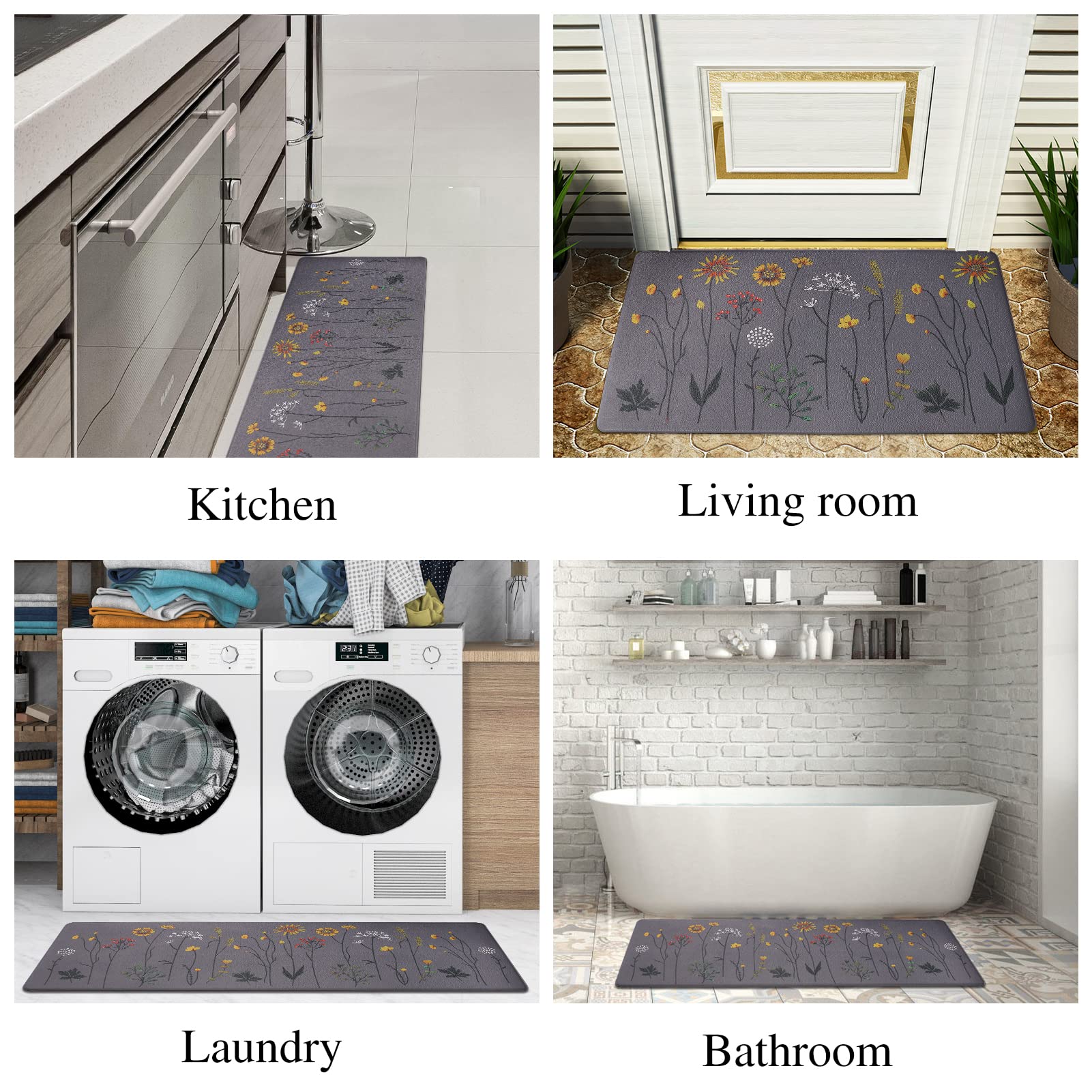 Rempry versatile mats suit kitchen, sink, office, and entryways.