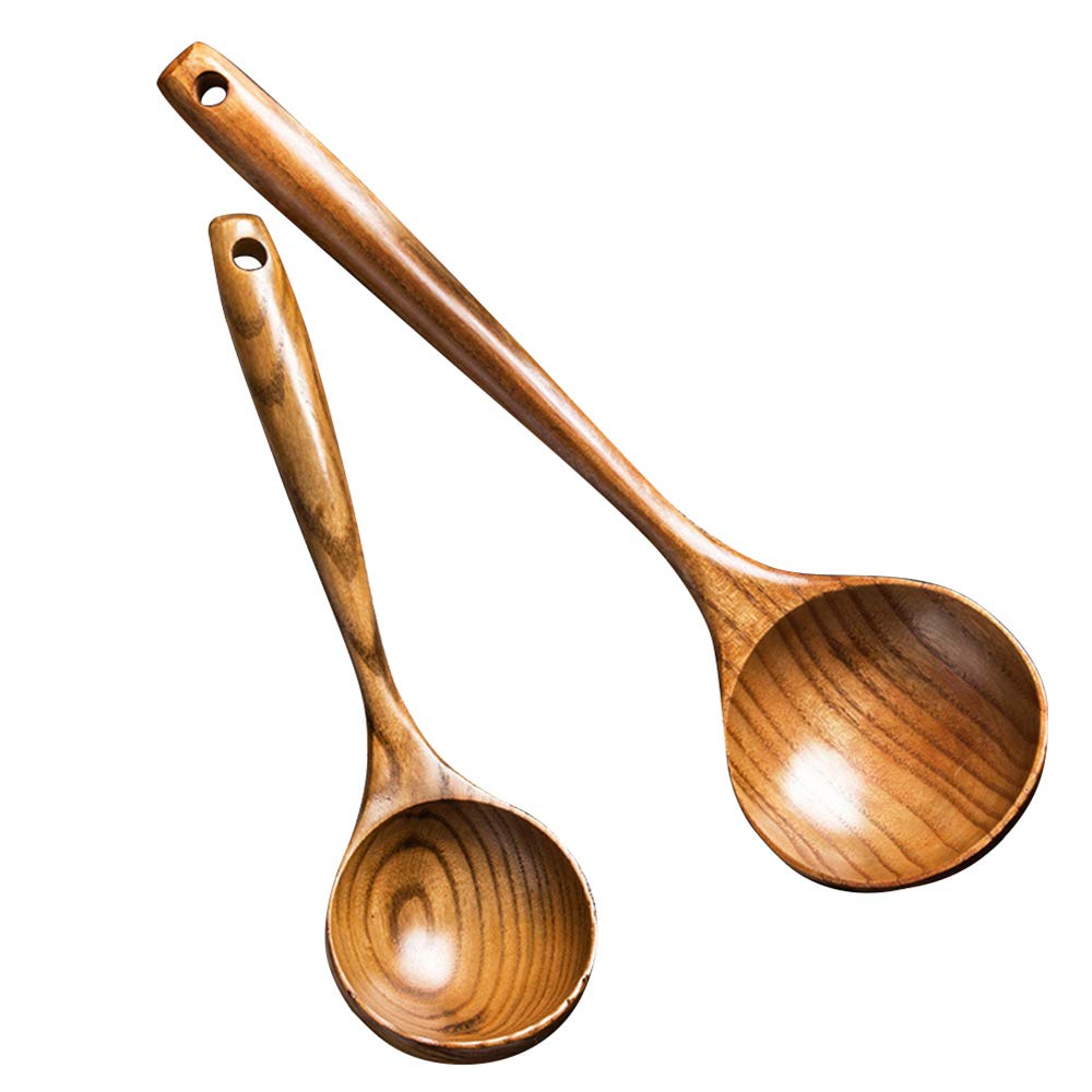 Renawe 14-inch cooking spoon in acacia wood, durable and heat-resistant for daily use.