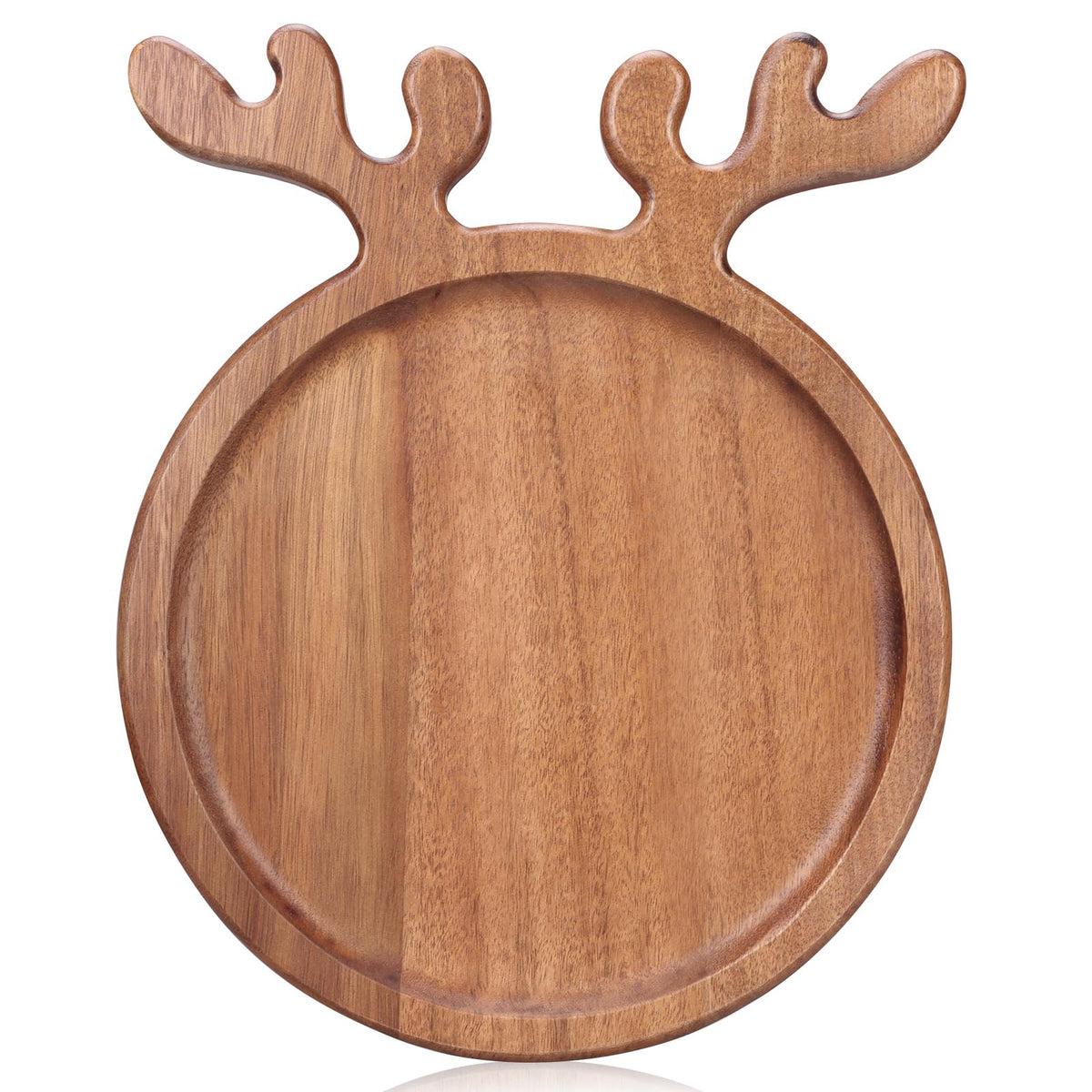 Renawe acacia Christmas tray with reindeer design for festive table presentation